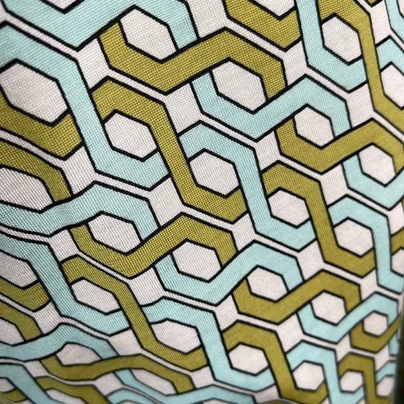 TOMMY BAHAMA Silk Surplice Chain Pattern Dress Ruched Sleeveless Summer 4-6 - Picture 4 of 11